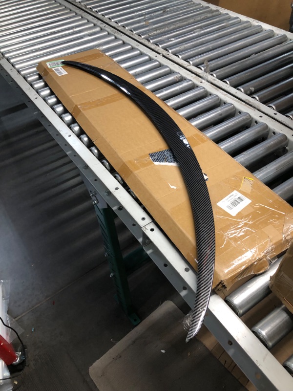 Photo 3 of **adhesive has been used** AOSKonology for Tesla Model Y Rear Spoiler Wings ABS for 2020-2023 (V2 Duckbill Spoiler, Matt Carbon Fiber)