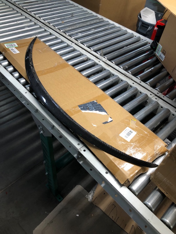 Photo 2 of **adhesive has been used** AOSKonology for Tesla Model Y Rear Spoiler Wings ABS for 2020-2023 (V2 Duckbill Spoiler, Matt Carbon Fiber)