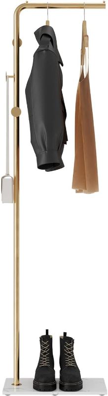 Photo 1 of **Base is broken** RRG Metal Coat Rack Freestanding, 67”Coat Hanger Stand with 3 Hooks Heavy Base Modern Coat Stand - Gold