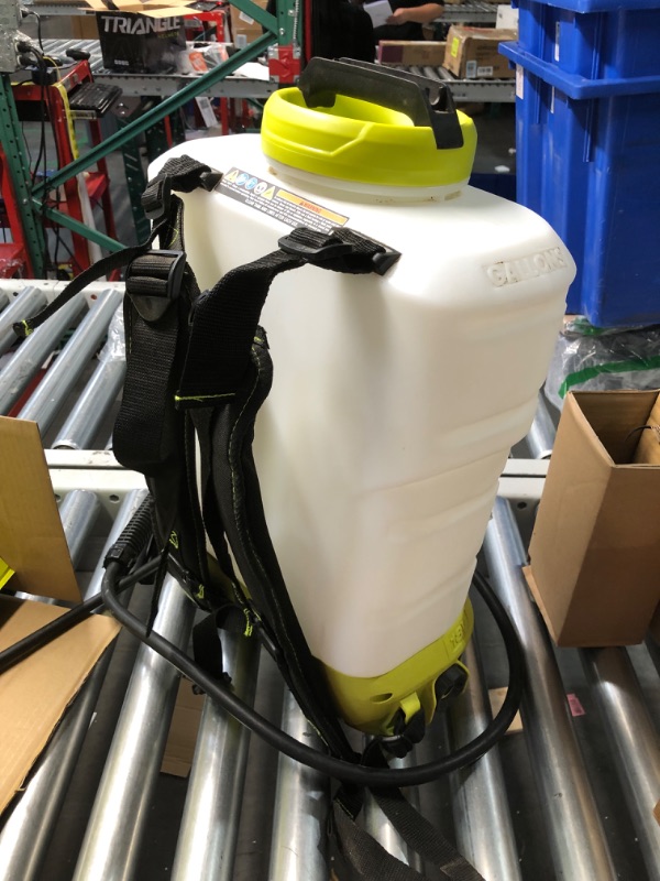 Photo 3 of ***USED AND DIRTY - MISSING SPRAYER GUN - SEE PICTURES - UNABLE TO TEST***
RYOBI ONE+ 18V Cordless Battery 4 Gal. Backpack Chemical Sprayer with 2.0 Ah Battery and Charger, P2860