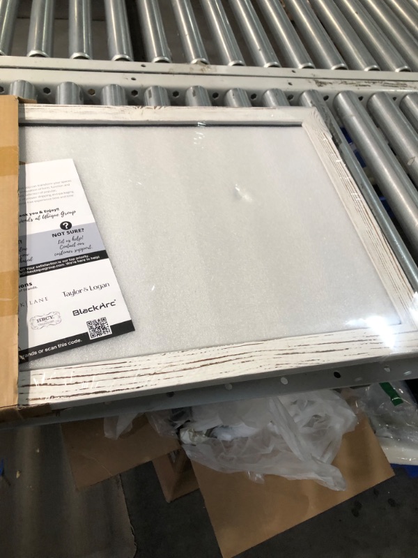 Photo 1 of Rustic Whitewashed Magnetic Wall Chalkboard, Large Size 18" x 24", Framed Chalkboard - Decorative Magnet Board Great for Kitchen Decor, Weddings, Restaurant Menus and More! … (18" x 24")… 1 - Whitewashed 18 x 24 Inch