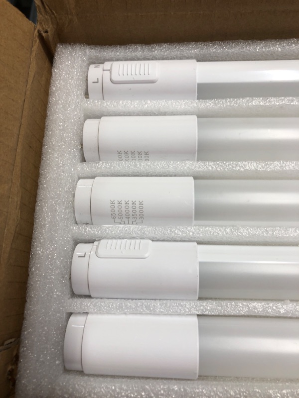 Photo 3 of 20 Pack 5CCT 4FT LED T8 Ballast Bypass Type B Light Tube, 18W, 3000K/3500K/4000K/5000K /6500K Selectable, Single or Double End Powered, 2300lm, Frosted Cover, T8 T10 T12 Tube Light, 120-277V, UL, FCC 3000k/35000k/4000k/5000k/6500k Selectable