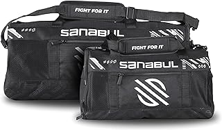 Photo 1 of ***ONLY HAS 1 BAG***
Sanabul Lab Series Mesh Duffel Gym Bag for Men and Women | Sports, Workout, Boxing Gym Bag | Men's Gym Bag | Womens Gym Bag with Shoe Compartment (Black/White, Oversize)