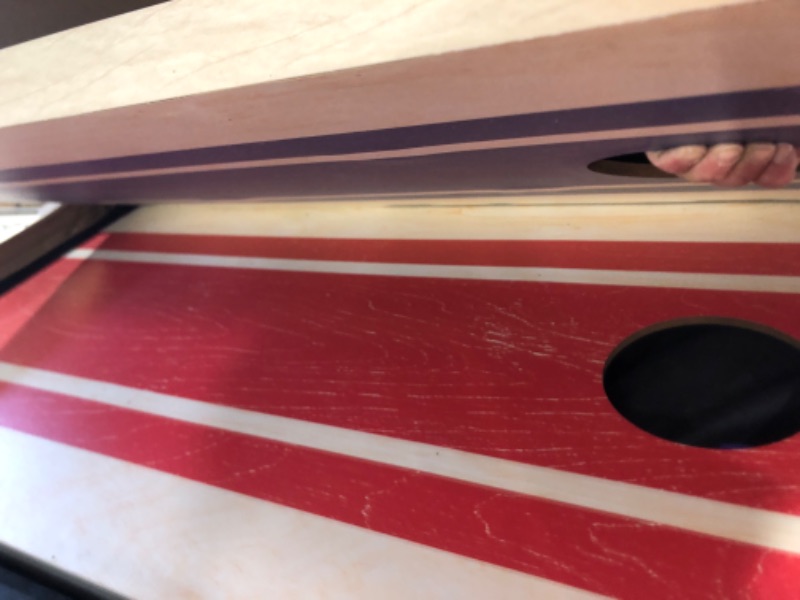 Photo 1 of ****READ NOTES****
Gosports 4'x2' Wood Design Cornhole Game Set - Includes Two 4'x2' Boards, 8 Bean Bags, and Carry Case, Red, Blue