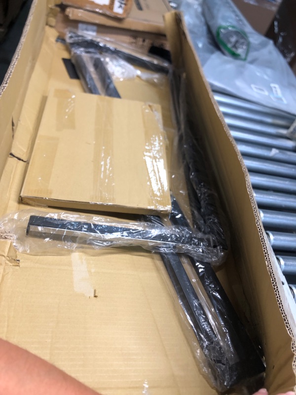 Photo 1 of SSWBasics Black 2-Way Adjustable Clothing Rack with Straight Arms and Chrome Accents - Adjustable From 48" to 72" - Great for Retail, Restaurants, and Home Storage