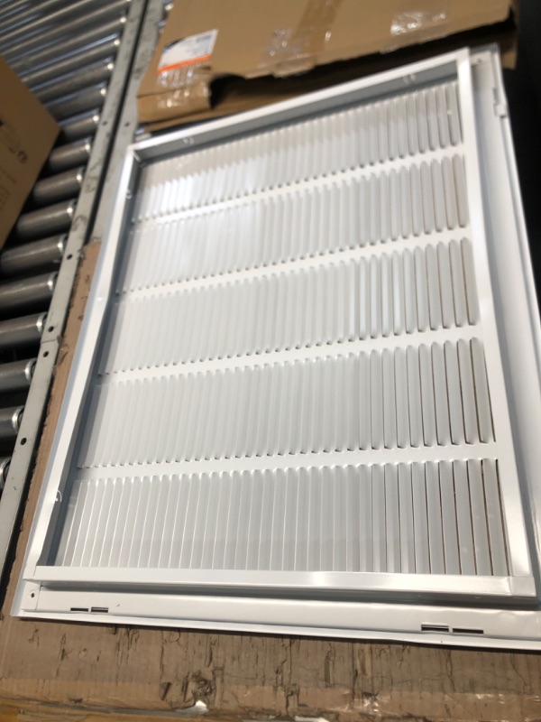 Photo 2 of ****READ NOTES****
EZ-FLO 25 x 20 Inch (Duct Opening) White Return Air Vent Cover for Wall or Ceiling, Solid Steel Return Air Grille, HVAC Air Return, 61634