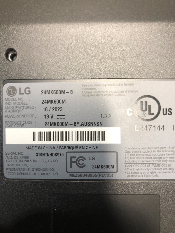 Photo 4 of LG 24'' 24BK550Y-I IPS FHD Monitor with Flicker Safe, Built-in Power, Adjustable Pivot Stand, Wall Mountable & Mini PC Connection Available