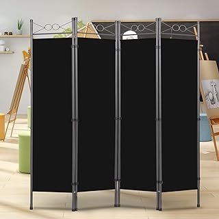 Photo 1 of ***MISSING CLOTH SCREEN***
Room Divider-4 Panel Tall Room Dividers and Folding Privacy Screens, 6 Ft Divider Room Fabric Panel W/Matel Frame, Freestanding Wall Divider Screen, Portable Partition Room Dividers for Study Dorm Black 4 Panel