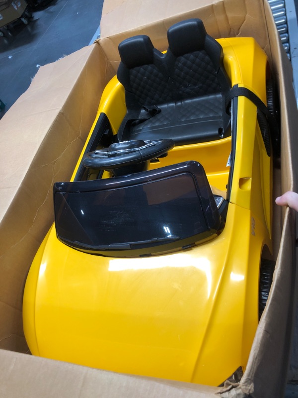 Photo 2 of [READ NOTES]
Ride Car for Kids, 12V Power Battery Electric Vehicles for 3-7 Toddlers, Licensed Toy Car with Remote Control, MP3 Player (Yellow)