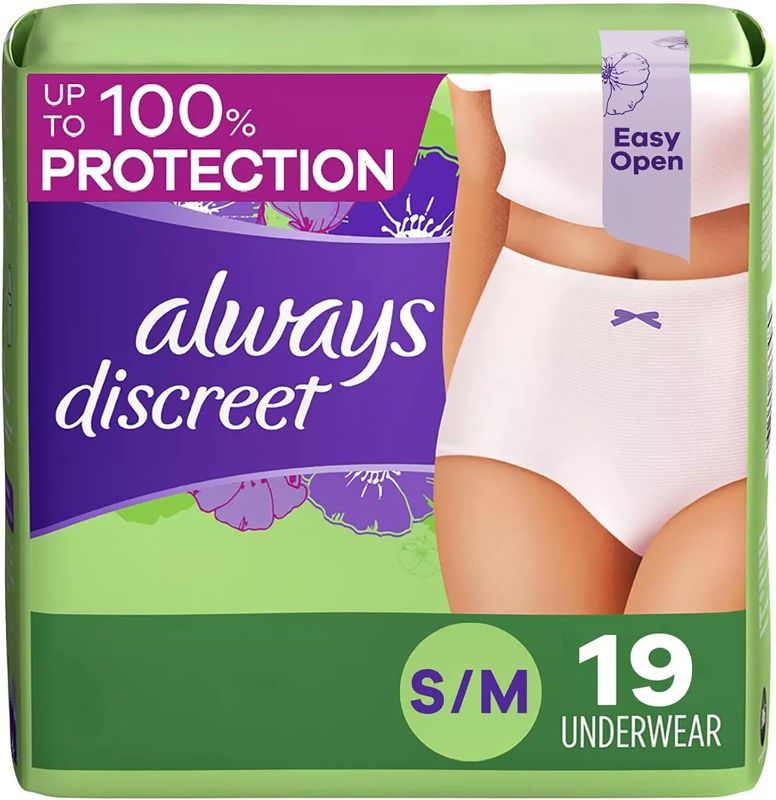 Photo 1 of (see all images) Always Discreet Adult Incontinence Underwear for Women and Postpartum Underwear