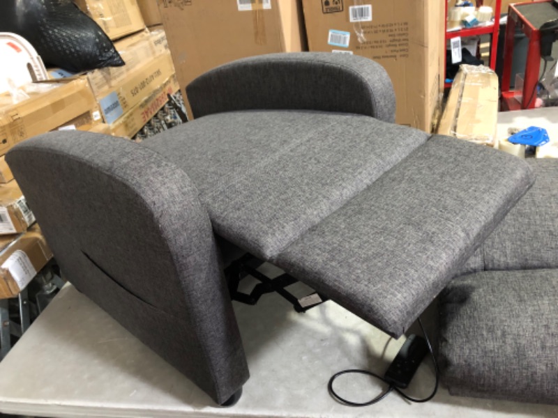 Photo 6 of ***MASSAGE FUNCTION DOESN'T WORK - SEE COMMENTS***
Sweetcrispy Recliner Chair for Adults, Massage Fabric Small Recliner Home Theater Seating with Lumbar Support, Adjustable Modern Reclining Chair with Padded Seat Backrest for Living Room (Deep Grey)