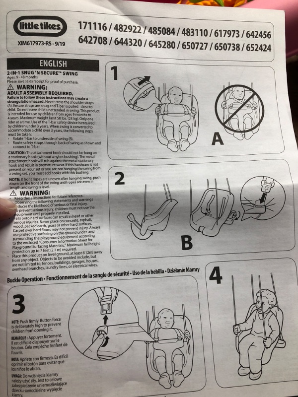 Photo 2 of **READ NOTES**
Little Tikes Snug 'n Secure Pink Swing with Adjustable Straps, Ages 9 Months - 4 Years