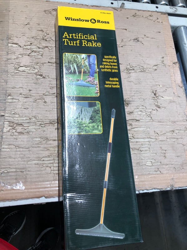 Photo 3 of Winslow&Ross Adjustable Artificial Turf Rake Grass Broom Hand Rakes Telescopic Leaf Rake 3 Sections 65" Extra Long-Garden Rake with Nylon Brush