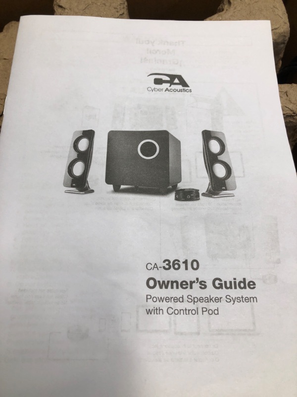 Photo 2 of Cyber Acoustics 62W 2.1 Stereo Speaker with Subwoofer - Great for multimedia laptop or PC computers - perfect for Music, Movies, and Gaming (CA-3610),Black