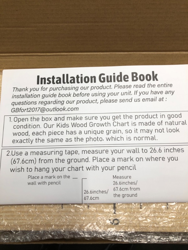 Photo 1 of Solid Wood Growth Chart for Kids with Picture Frames, Height Measurement Ruler Milestone Markers, Foldable Kids Height Wall Chart, Christmas Keepsake Gift for Kids Boys Girls Room Decor