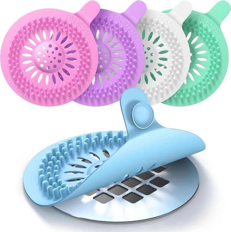 Photo 1 of ***NON-REFUNDABLE (2 PACK) BUNDLE***
TOLKIUM Vibrant Drain Hair Catcher 5-Pack - Durable Silicone