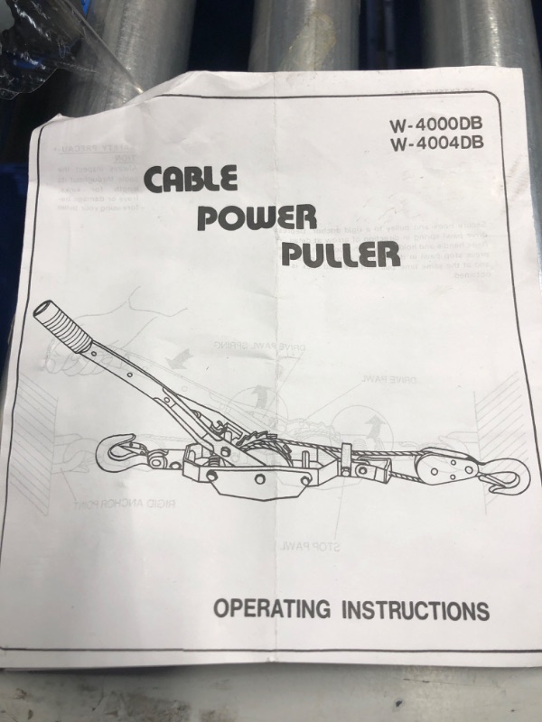 Photo 2 of Performance Tool W4000DB Power Puller - 2 Ton Capacity Winch, 12' Aircraft Cable & Automatic Notch For Time Releases 2 Ton (12'x 5mm)