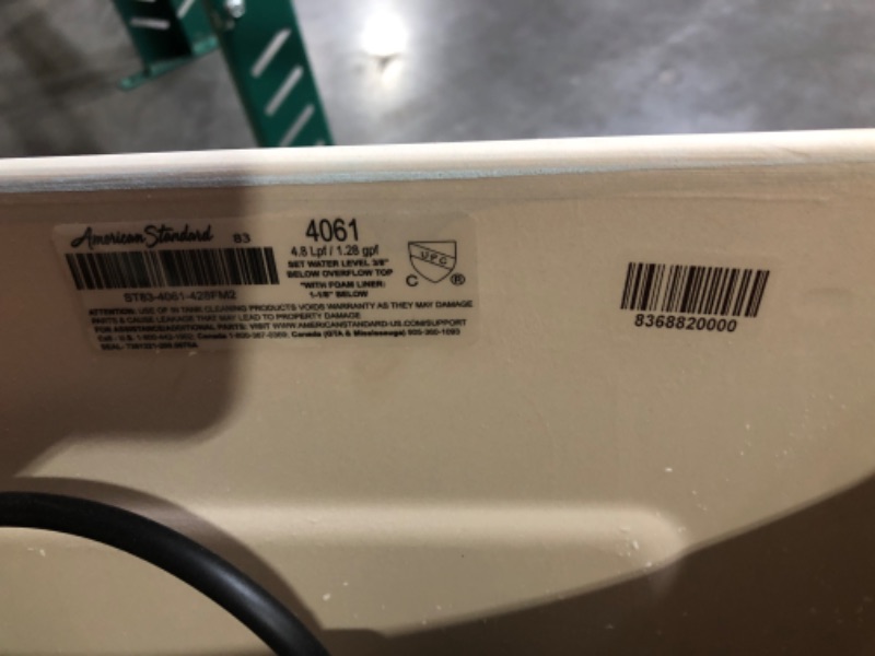 Photo 5 of ***(MISSING TANK COVER/ SEE NOTES) **
Reliant Two-Piece 1.28 GPF Single Flush Elongated Standard Height Toilet with Slow-Close Seat in White