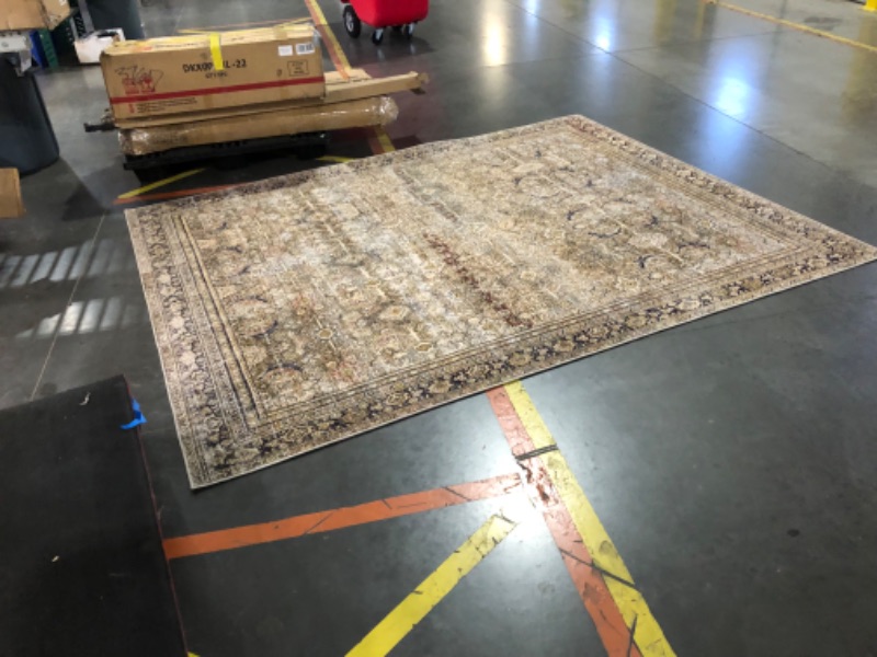 Photo 4 of ***USED - DIRTY - NO PACKAGING***
Loloi LAYLA Collection, LAY-03, Olive/Charcoal, 7'-6" x 9'-6", 13" Thick, Area Rug, Soft, Durable, Vintage Inspired, Distressed, Low Pile, Non-Shedding, Easy Clean, Printed, Living Room Rug Olive / Charcoal 7'-6" x 9'-6"