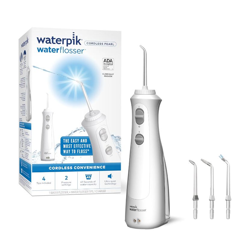 Photo 1 of (READ FULL POST) Waterpik Cordless Pearl and Advanced Water Flossers Bundle with 4 Tips Each, Portable and Rechargeable
