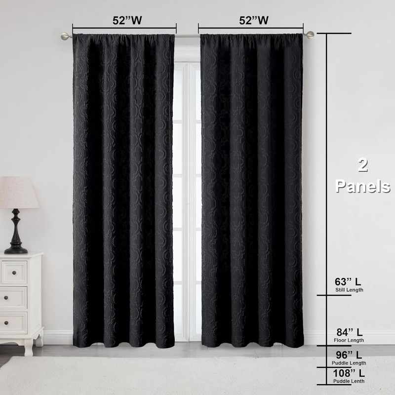 Photo 1 of ***STOCK PHOTO REFERENCE ONLY***
OVZME Mateo 100% Blackout Window Curtain for Small Window, Vertical Stripe Thermal Insulated Short Drapes Room Darkening Rod Pocket & Back Tab Window Curtains for Bedroom (2 PCS, 42Wx45L, Black) 2x42x45" Bgreen