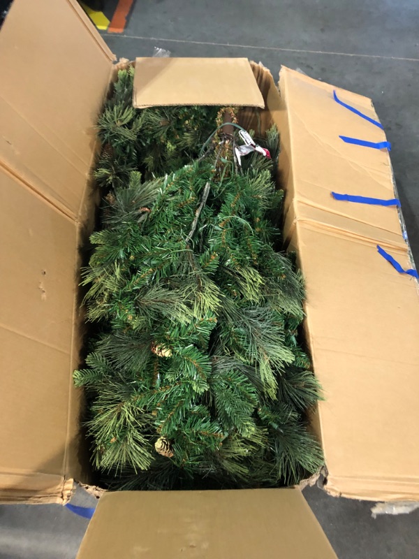 Photo 4 of ***DAMAGED - LIGHTS DON'T WORK - UNABLE TO TROUBLESHOOT - LIKELY MISSING PARTS***
National Tree Company Carolina Pine 7.5 Foot Artificial Holiday Prelit Christmas Tree w/750 Clear Lights, Pinecones, 1399 Branch Tips and Metal Stand