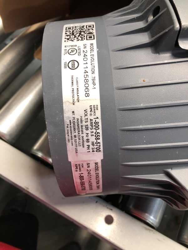 Photo 2 of ***SEE NOTES*** InSinkErator EVOLUTION 0.75HP 3/4 HP, Advanced Series EZ Connect Continuous Feed Food Waste Garbage Disposal, Gray Advanced Series with EZ Connect