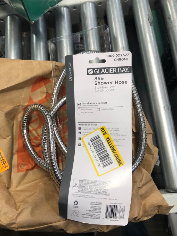 Photo 3 of Glacier Bay 86 in. Stainless Steel Replacement Shower Hose