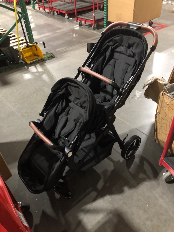 Photo 3 of ***USED - PREVIOUSLY ASSEMBLED - NO PACKAGING - SEE PICTURES***
Double Stroller Track Tandem Stroller for Infant and Toddler, Foldable Pushchair Bassinet Pram, Multi-Position Reversible & Adjustable Backrest, Large Storage Basket and Canopy