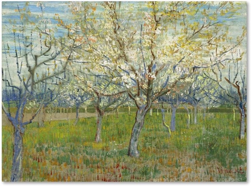 Photo 1 of (see all images) The Pink Orchard by Van Gogh, 18x24-Inch Canvas Wall Art