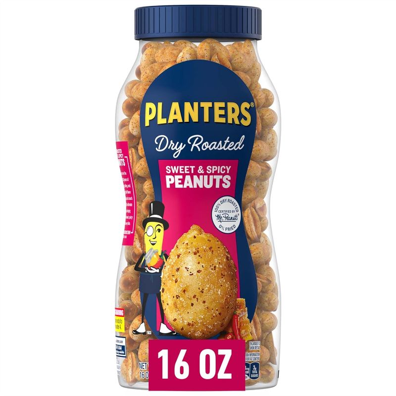 Photo 1 of ***NON-REFUNDABLE PACK OF 4 BEST BY JAN 31 2024 ***
PLANTERS Sweet and Spicy Peanuts, Party Snacks