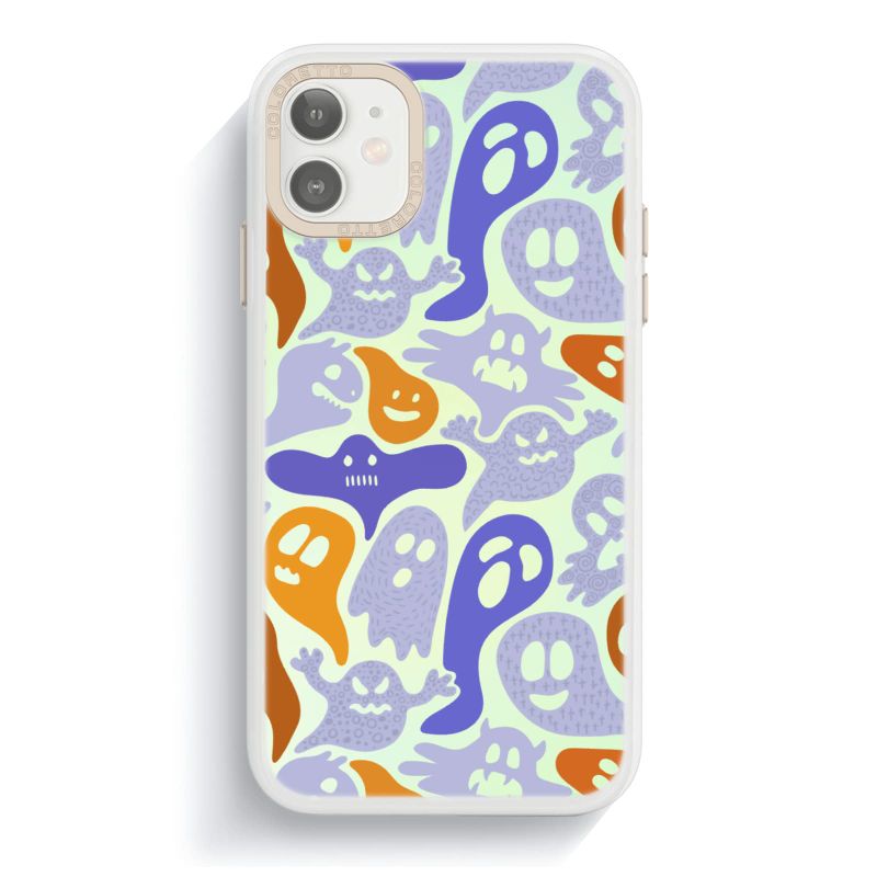 Photo 1 of Halloween Phone 11 Case Clear Cute Ghost Phone Case Trippy Spooky Holographic