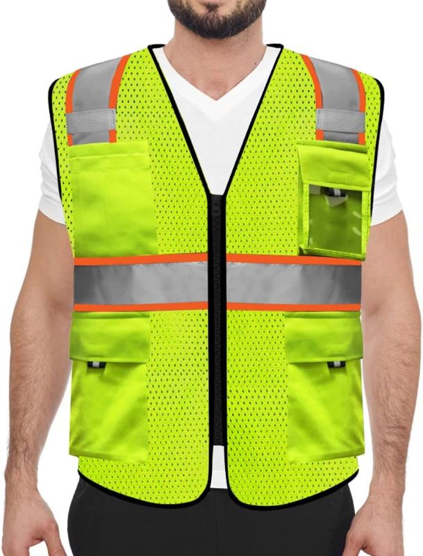 Photo 1 of ***NON-REFUNDABLE PACK OF 2***
ANDANDA High Visibility Mesh Safety Reflective Vest 9 Multi-Functional Pockets, 2 Inch Wide Reflective Strips 