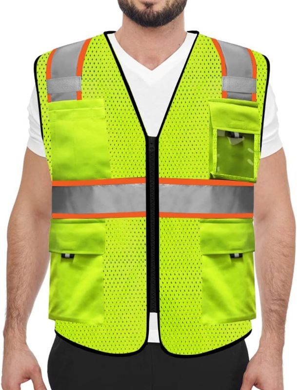 Photo 1 of ***NON-REFUNDABLE PACK OF 3***
ANDANDA High Visibility Mesh Safety Reflective Vest 9 Multi-Functional Pockets, 2 Inch Wide Reflective Strips 