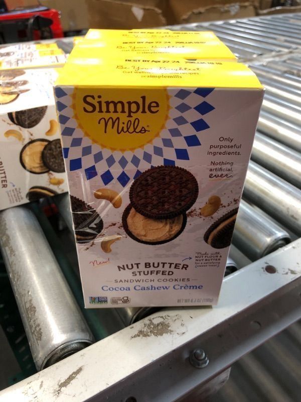 Photo 2 of **NON-REFUNDABLE BEST BY APRIL  2024 ***
Simple Mills, Nut Butter Stuffed Sandwich Cookies, Cocoa Cashew Creme