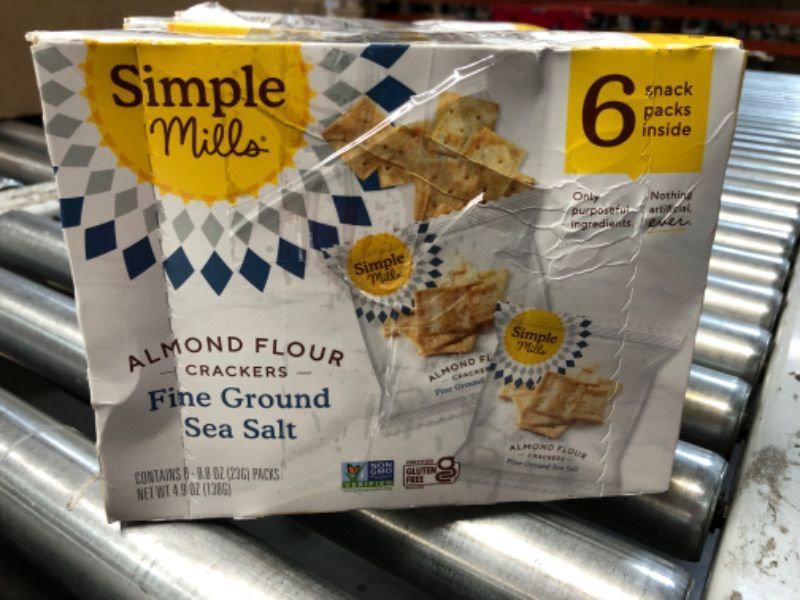 Photo 2 of ***NON-REFUNDABLE PACK OF 3 BEST BY MARCH 2024 **
Simple Mills, Almond Flour Crackers, Fine Ground Sea Salt, 6 Packs