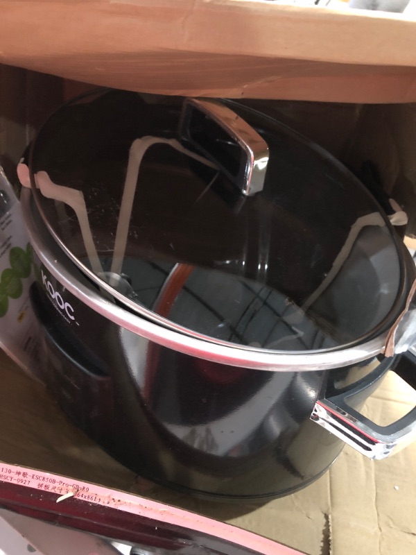 Photo 5 of (no returns)(major damage)(parts onlyKOOC 8.5-Quart Programmable Slow Cooker, Larger than 8 Quart, More Practical than 10 Quart, with Digital Countdown Timer, Free Liners Included for Easy Clean-up, Upgraded Ceramic pot, Adjustable Temp, Nutrient Loss Red