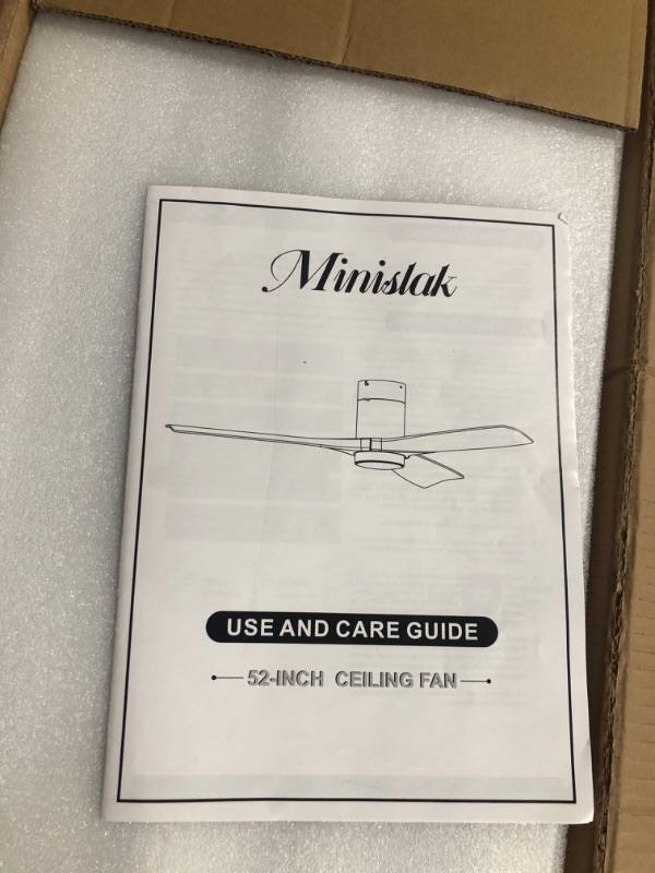 Photo 5 of ***USED - LIKELY MISSING PARTS - UNABLE TO VERIFY FUNCTIONALITY***
Minislak 52 Inch Low Profile Ceiling Fan with Lights and Remote Control, Real Wood Ceiling Fan with 3 Wood Fan Blade,2 Mounting Way for Patio, Bedroom, Living Room, Dining Room (Black)