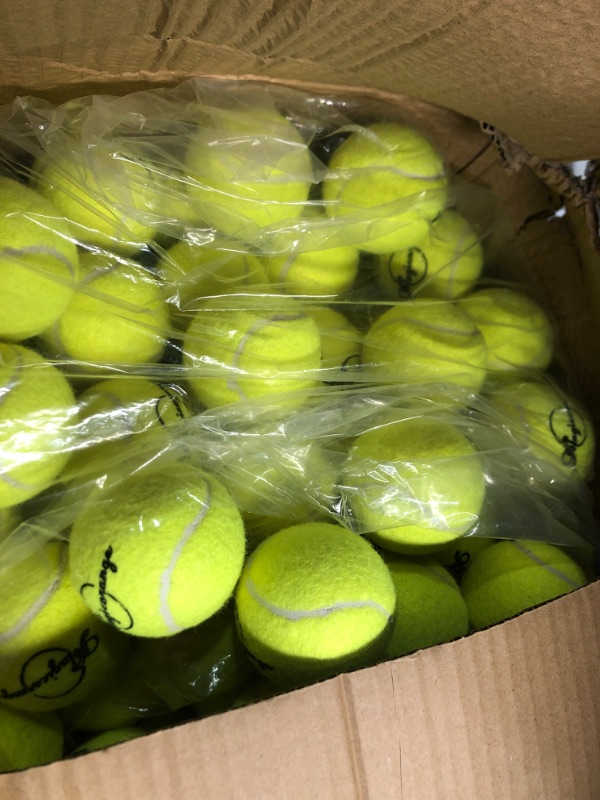 Photo 2 of Magicorange Tennis Balls, 120 Pack Advanced Training Tennis Balls Practice Balls, Pet Dog Playing Balls, Come with Mesh Bag for Easy Transport, Good for Beginner Training Ball Yellow