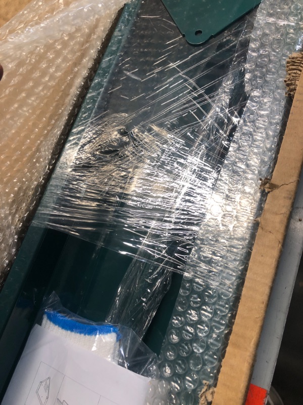 Photo 1 of Solution4Patio Galvanized Steel Chicken Feeding Trough W/Crossbar, 45" Long Heavy-Duty Large Capacity Chicken Feeder, Easy to Clean Poultry Feeder Trough, for Chickens, Ducks, Turkeys, Cyan Color