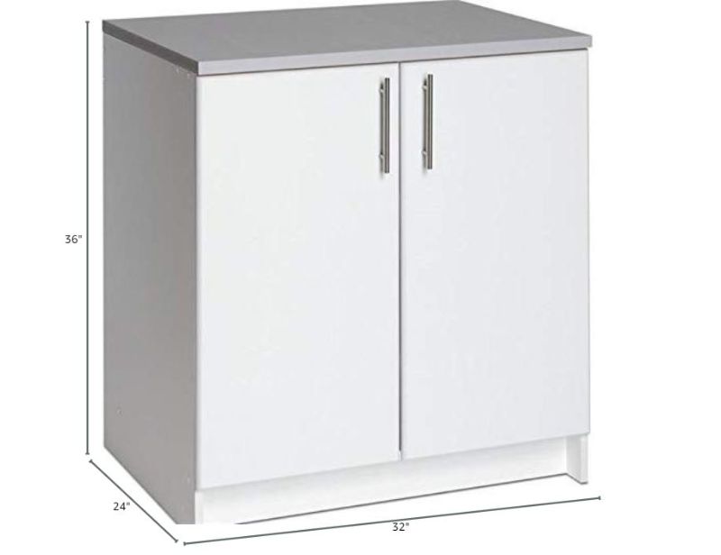 Photo 5 of (READ FULL POST) Prepac Elite 32" Storage Cabinet, White Storage Cabinet, Base Cabinet, Bathroom Cabinet with 1 Adjustable Shelf 24" D x 32" W x 36" H, WEB-3236