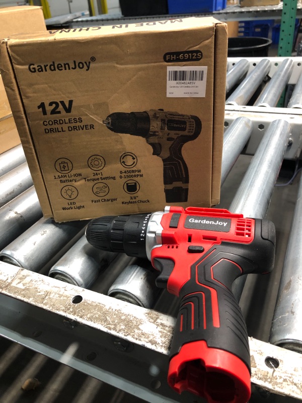 Photo 2 of ***JUST DRILL/ SEE NOTES***
GardenJoy Cordless Power Drill Set: 12V Electric Drill with Battery and Charger, 65pcs Acessories, 3/8"Keyless Chuck, 2 Variable Speed, 24+1 Position, Compact Drill Driver Kit for Home & DIY Project