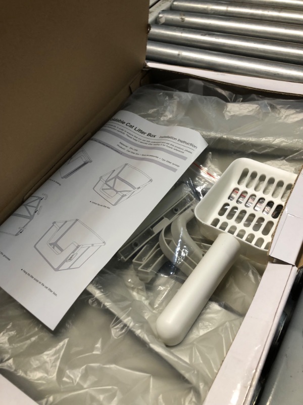 Photo 1 of JoyPlus High Side cat Litter Box, Foldable Travel Low Entry Cat Potty Pan