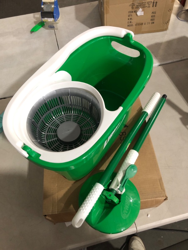 Photo 3 of (NON-REFUNDABLE) Libman Tornado Spin Mop System Plus 1 Refill Head – Total Mopping System Includes Heavy Duty Microfiber Head, Sturdy Handle, and 1 Extra Replacement Mophead. Safe on All Hard Surfaces