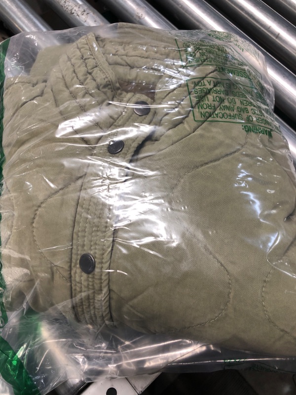 Photo 2 of [BLANKNYC] Womens Luxury Clothing Tencel Drop Shoulder Quilted Jacket Large Burnt Sage