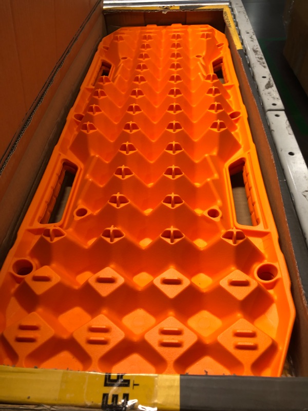 Photo 1 of BUNKER INDUST Off Road Traction Boards, Pair Recovery Tracks Traction Mat for 4x4 Truck Jeep SUV, Mud, Snow, Sand Ramp-Orange Emergency Tire Traction Pads
