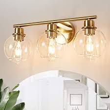 Photo 1 of (incomplete)(see images) Bathroom Light Fixtures, 3-Light Gold Bathroom Light