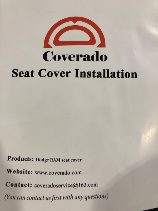 Photo 1 of Coverado Car Seat Covers Full Set, Dodge RAM Seat Cover Waterproof Leather Protector Fit 2002-2023 1500 2010-2023 2500 3500 Truck Pickup 