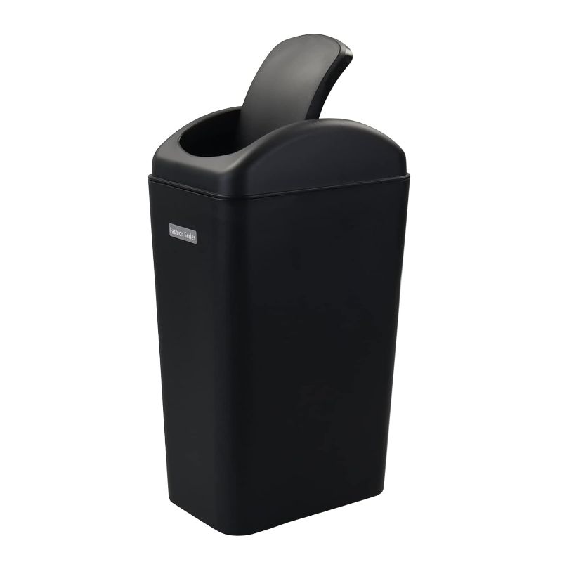 Photo 1 of *STOCK PHOTO FOR REFERENCE-MINOR DAMAGE PREV USED**
Black Plastic Swing Trash Can