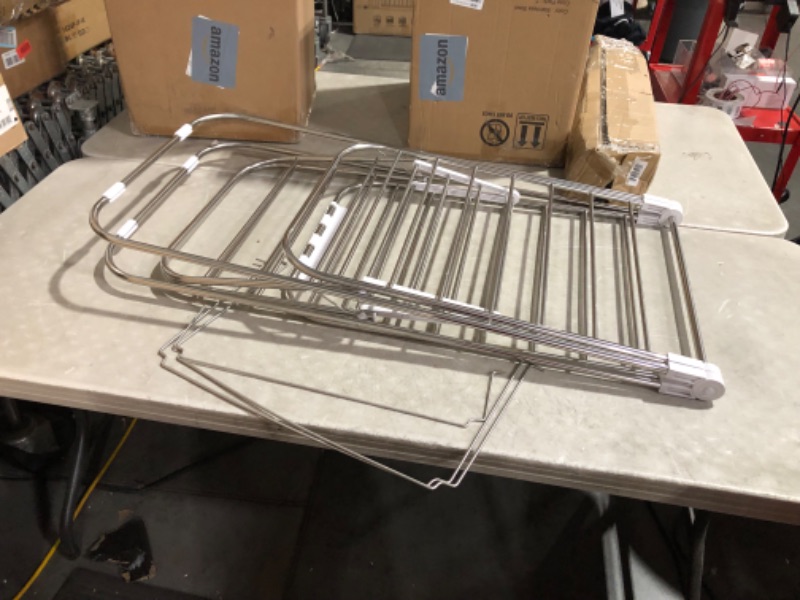 Photo 4 of ***USED - LIKELY MISSING PARTS - UNABLE TO VERIFY FUNCTIONALITY***
Luxe Laundry Premium Clothes Drying Rack, Foldable 2-Layer Stainless Steel Drying Rack, Free Standing with Height Adjustable Wings